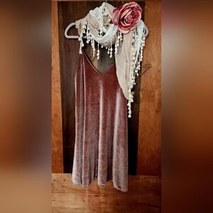 Blush velveteen dress